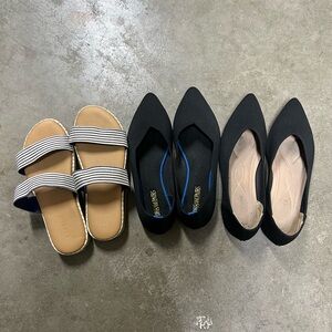 Women's Shoes lot of 3 pointed toe knit ballet flats